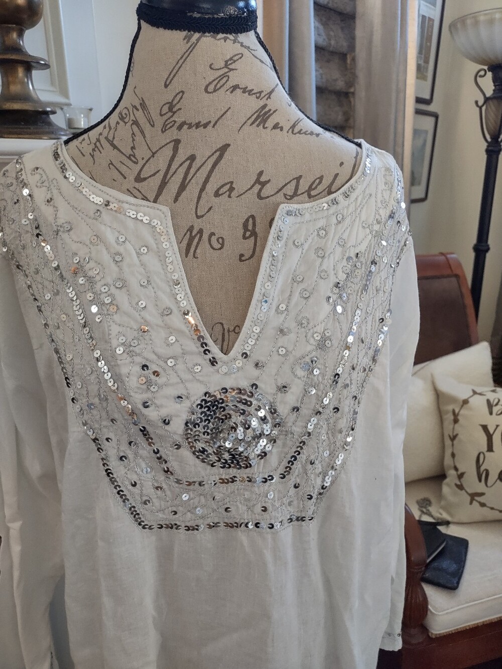 NWT Bathingsuit Cover-up/Dress White embellished White Sequin One Size
